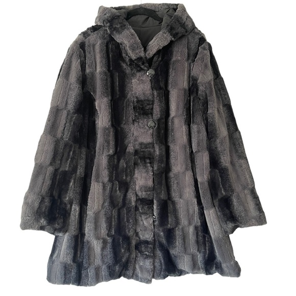 Hal Rubenstein 3X Lorena Reversible Faux Fur Coat - Picture 3 of 9